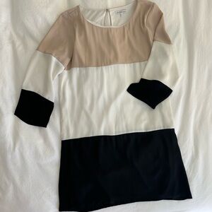 Charlotte Russe Neutral Colorblock Shift Dress
